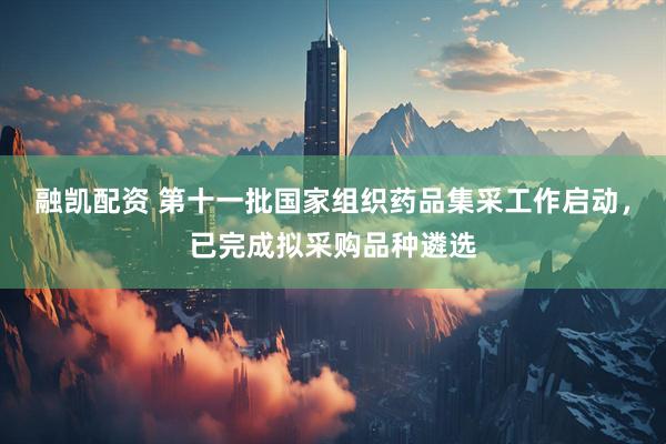 融凯配资 第十一批国家组织药品集采工作启动，已完成拟采购品种遴选